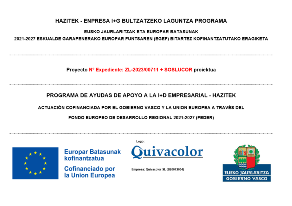 APOYO DEL PROGRAMA HAZITEK A LA I+D DE QUIVACOLOR DURANTE EL EJERCICIO 2023