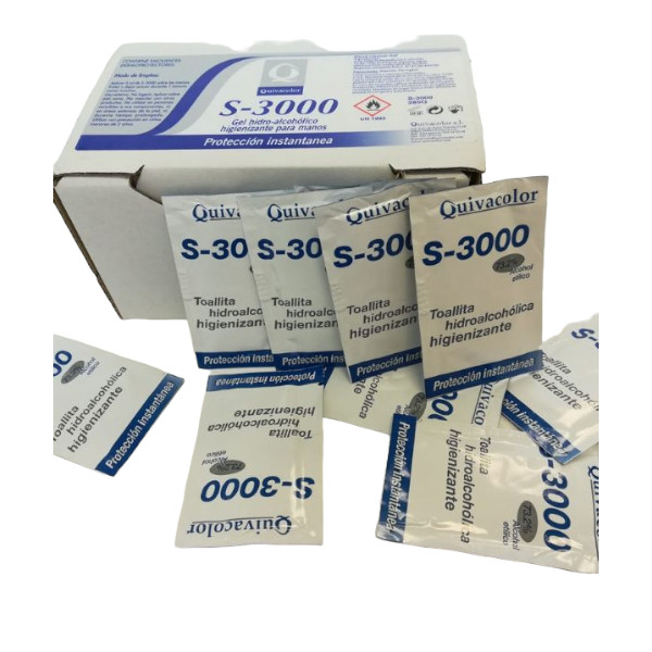 S-3000 TOALLITAS INDIVIDUALES GEL HIDROALCOHÓLICO