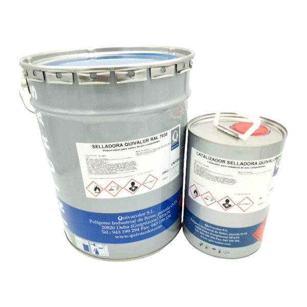 SELLADORA QUIVALUR GRIS 7035 + CATALIZADOR - Imagen 2